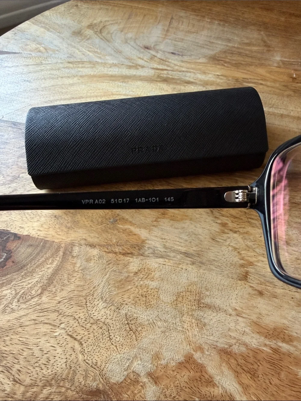Prada Black Rectangular Women's Glasses with Logo Detailing